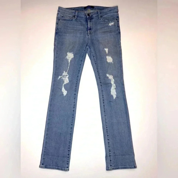 DSTLD Women’s Cigarette Mid Rise Distressed Jeans Size- 29 - Picture 1 of 11